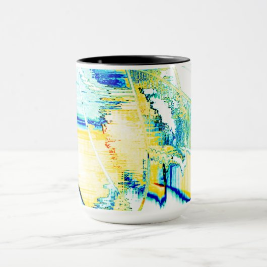 Stiltinte nein, Bild mit gelbem, zyanblauem Fleck Tasse (Zentrum)