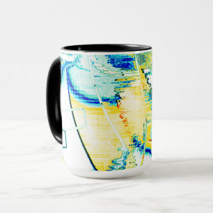 Stiltinte nein, Bild mit gelbem, zyanblauem Fleck Tasse