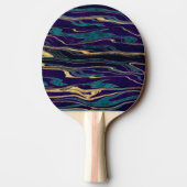 Stilvergoldetes abstraktes Marmorbild Tischtennis Schläger (Rückseite)