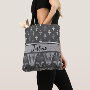 Stilverne Ankh-Kreuzelegante ägyptische Lotus-Pers Tasche