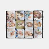 Stilvoll 12 Foto Collage Personalisiert Black Fleecedecke (Vorderseite (Horizontal))