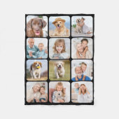 Stilvoll 12 Foto Collage Personalisiert Black Fleecedecke (Vorderseite)