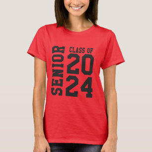 Stilvoll 2024 Logo für Senior Bold School Red T - T-Shirt