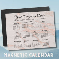 Stilvoll 2026 Rose Rosa Marble Kalender Business