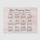 Stilvoll 2026 Rose Rosa Marble Kalender Business Magnetkarte (Vorderseite)