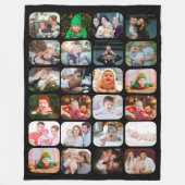 Stilvoll 24 Foto Collage Black Fleecedecke (Vorderseite)