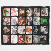 Stilvoll 24 Foto Collage Black Fleecedecke (Vorderseite (Horizontal))