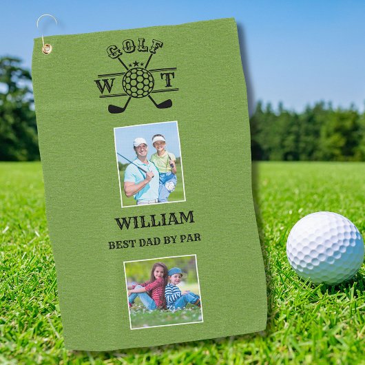 Stilvoll 2 Foto Bester Vater Par Golfhandtuch