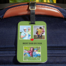 Stilvoll 3 Foto Bester Vater Par Gepäckanhänger