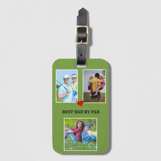 Stilvoll 3 Foto Bester Vater Par Gepäckanhänger (Vorderseite Vertikal)