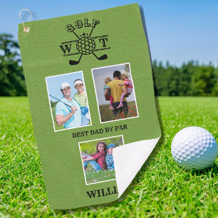 Stilvoll 3 Foto Bester Vater Par Golfhandtuch