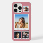 Stilvoll 4 Foto Collage Dusty Pink Slim iPhone Hülle (Rückseite)