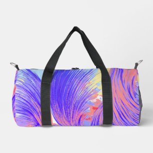 Stilvoll Abstrakt Feathers Blue Pink Duffle Bag