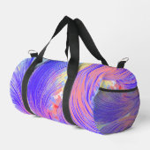 Stilvoll Abstrakt Feathers Blue Pink Duffle Bag (Rechte Ecke)