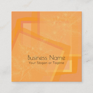 Stilvoll Abstrakt Orange Floral Beruflich Quadratische Visitenkarte