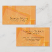 Stilvoll Abstrakt Orange Floral Beruflich Visitenkarte (Vorne/Hinten)