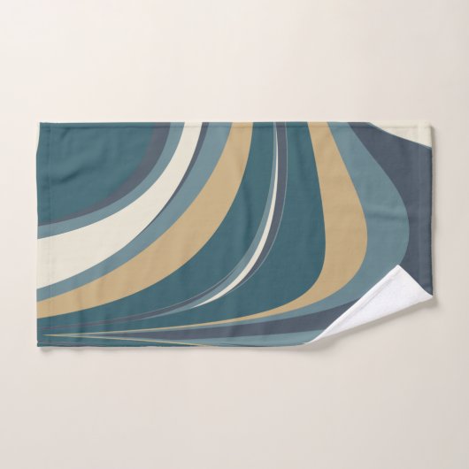 Stilvoll Abstrakter Marmorwirbel in Aquamarin und Badhandtuch Set (Handtuch)