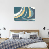 Stilvoll Abstrakter Marmorwirbel in Aquamarin und  Leinwanddruck (Insitu (Schlafzimmer))