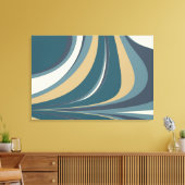 Stilvoll Abstrakter Marmorwirbel in Aquamarin und  Leinwanddruck (Insitu (Wohnzimmer))