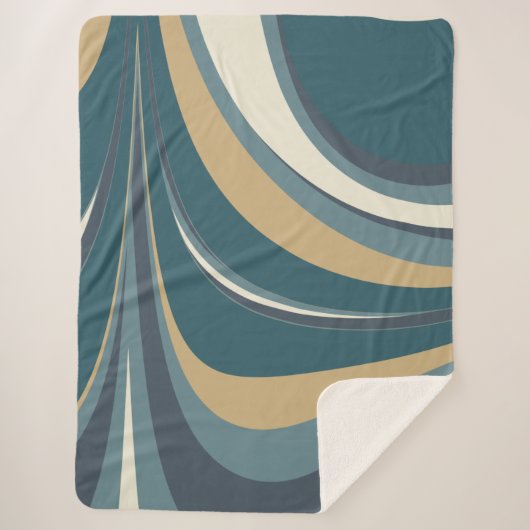 Stilvoll Abstrakter Marmorwirbel in Aquamarin und  Sherpadecke (Vorderseite)