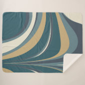 Stilvoll Abstrakter Marmorwirbel in Aquamarin und  Sherpadecke (Vorderseite (Horizontal))