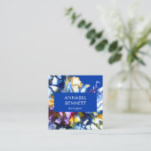 Stilvoll abstraktes Blau Quadratische Visitenkarte (Stehend Vorderseite)