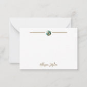 Stilvoll Abstraktes Gold & Aquamarin Orb Mitteilungskarte (Vorderseite)