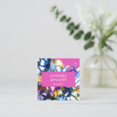 Stilvoll abstraktes rosa quadratische visitenkarte (Stehend Vorderseite)