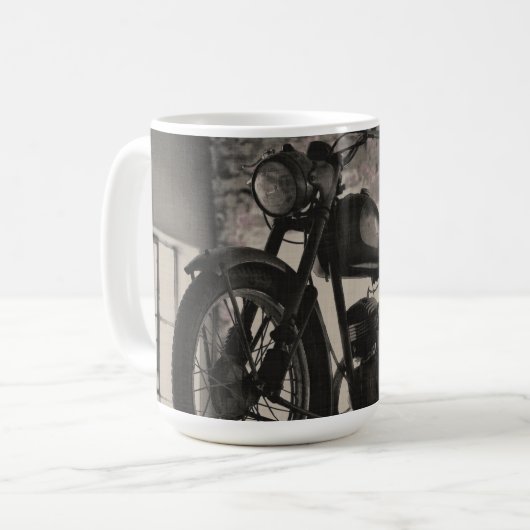Stilvoll alter Motorrad-Motorradfahrer Kaffeetasse (Vorderseite Links)