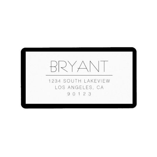 Stilvoll änderbarer Text mit/ohne Grenzen Adressaufkleber (Vorne)