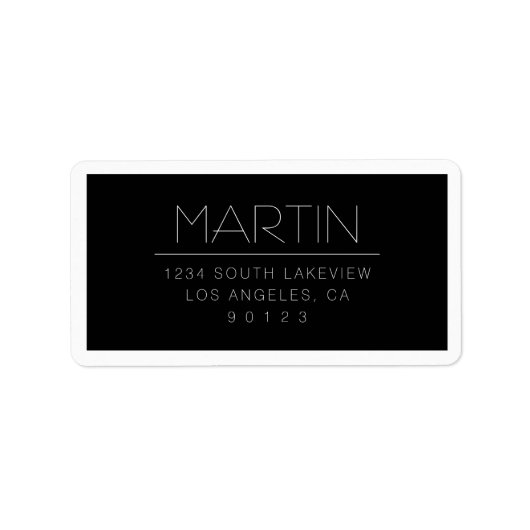 Stilvoll änderbarer Text mit/ohne Grenzen Adressaufkleber (Vorne)