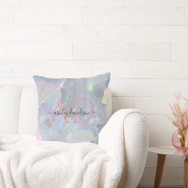 Stilvoll Angel Aura Quartz Monogram Crystal Pillow Kissen (Liege)