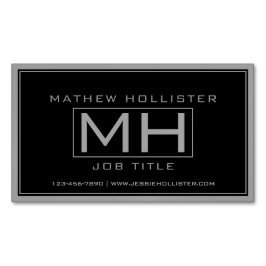 Stilvoll anmutend, grau und schwarz Beruflich Magnetische Visitenkarte