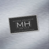 Stilvoll anmutend, grau und schwarz Beruflich Magnetische Visitenkarte (Beispiel)