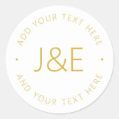 Stilvoll anpassbarer klassischer Rundaufkleber für Runder Aufkleber (Vorderseite)