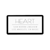 Stilvoll anpassbarer Text ohne Grenzen Adressaufkleber (Vorne)