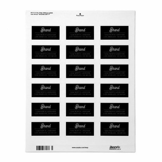 Stilvoll anpassbarer Text ohne Grenzen Adressaufkleber (Vorne)