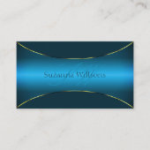 Stilvoll Aquamarin mit Goldschimmer Border und Mon Visitenkarte (Vorderseite)