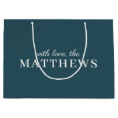 Stilvoll Aquamarin | Modern Minimal Trendy Blue Na Große Geschenktüte (Vorderseite)