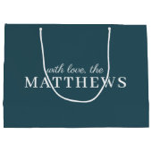 Stilvoll Aquamarin | Modern Minimal Trendy Blue Na Große Geschenktüte (Rückseite)