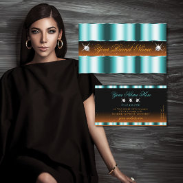 Stilvoll Aquamarine Orange Black Sparkle Jewels Lu Visitenkarte