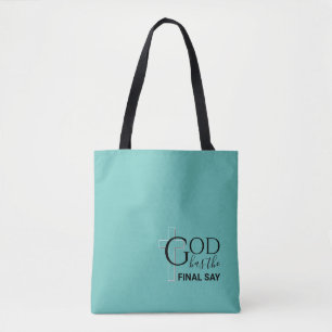 Stilvoll Aquamariner GOTT HAT DIE LETZTE SAGE Chri Tasche