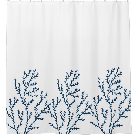 Stilvoll Aquamarines Blaualgenmuster Duschvorhang (Vorderseite)