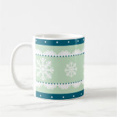 Stilvoll Aquamarines blaues Weihnachtsmuster Kaffeetasse (Links)