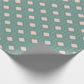 Stilvoll Aquamarines Blush Mid Century Modernes De Geschenkpapier (Ecke)