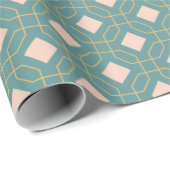Stilvoll Aquamarines Blush Mid Century Modernes De Geschenkpapier (Rolleneckpunkt)