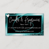 Stilvoll Aquamarines Green Frame Heart Handmade by Visitenkarte (Rückseite)