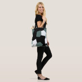 Stilvoll Aquamarines Grün Schwarz-weißes Muster Tasche (Am Model)