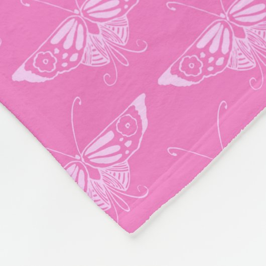 Stilvoll Art-Deco-Schmetterling - orchid pink Fleecedecke (Ecke)