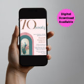 Stilvoll ausgeklügeltes Rosa Pfau Geburtstag Einladung